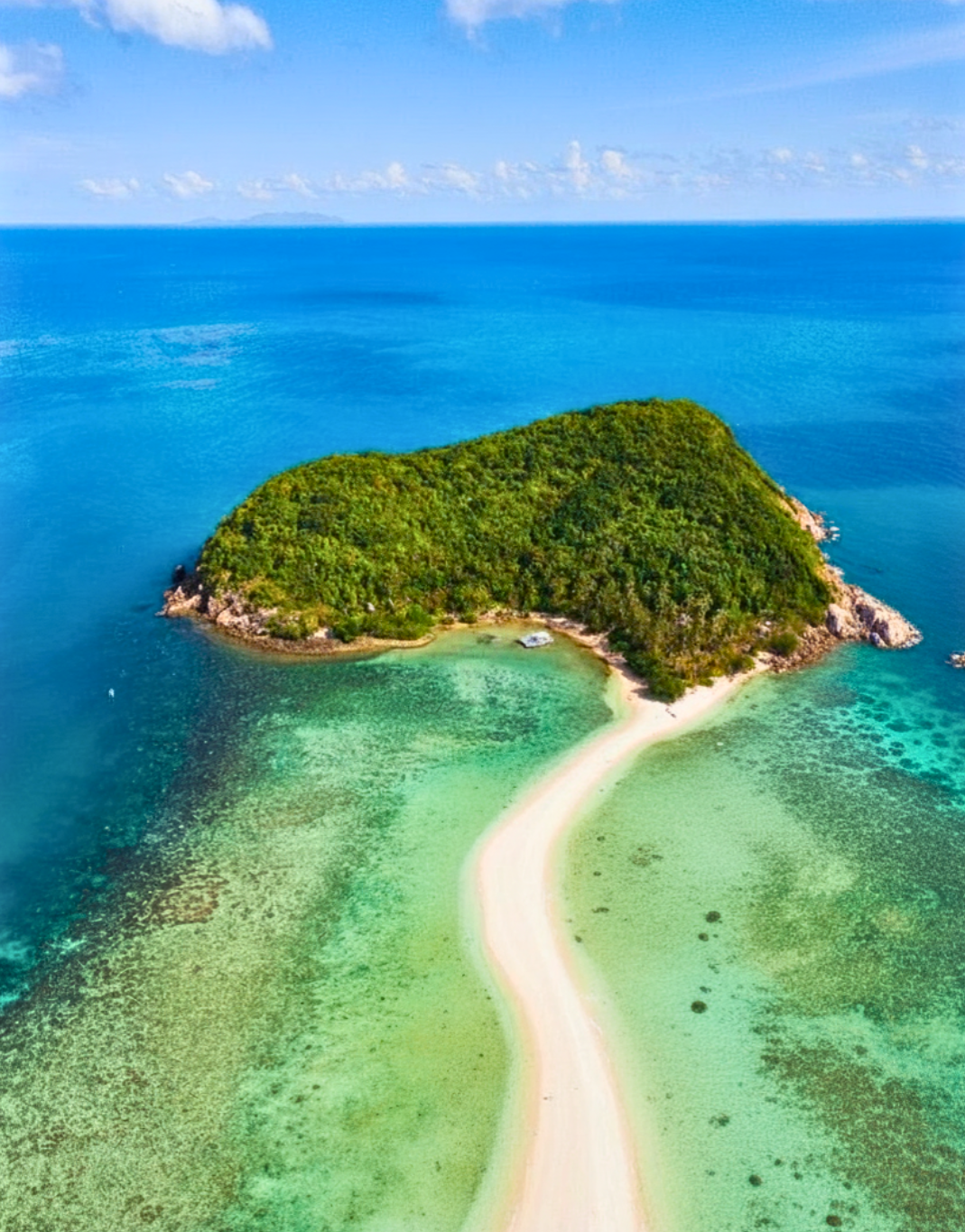 Sandy causeway leading to Koh Ma island during low tide